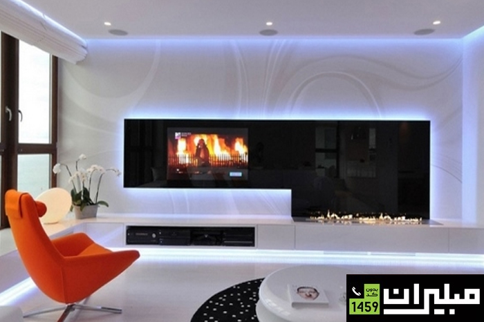 دکوراسیون داخلی اتاق نشیمن سیاه و سفید