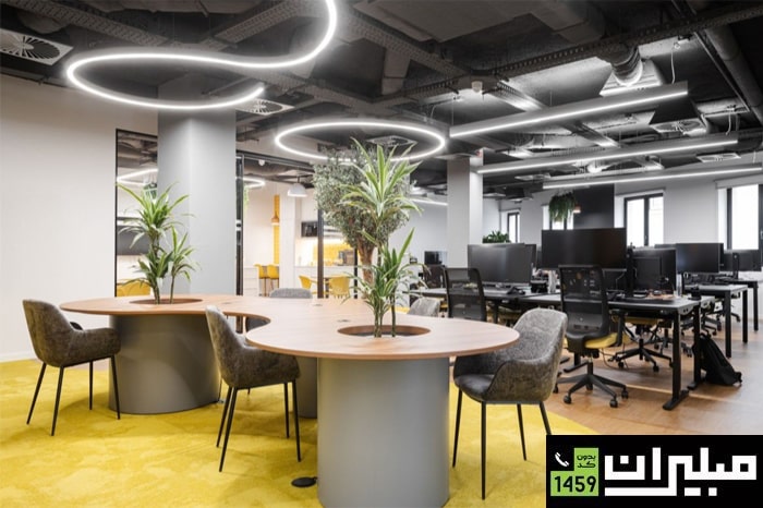 طراحی دکوراسیون اداری ارزان با رنگ