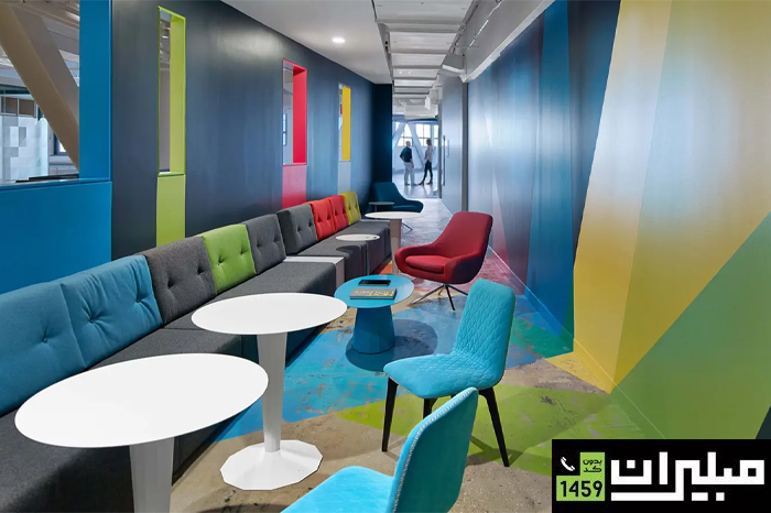 ترکیب رنگ‌هایی خلاقانه و زیبا در طراحی داخلی دفاتر گوگل